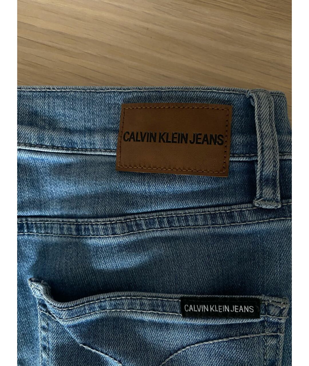 CALVIN KLEIN Синие хлопковые прямые джинсы, фото 2