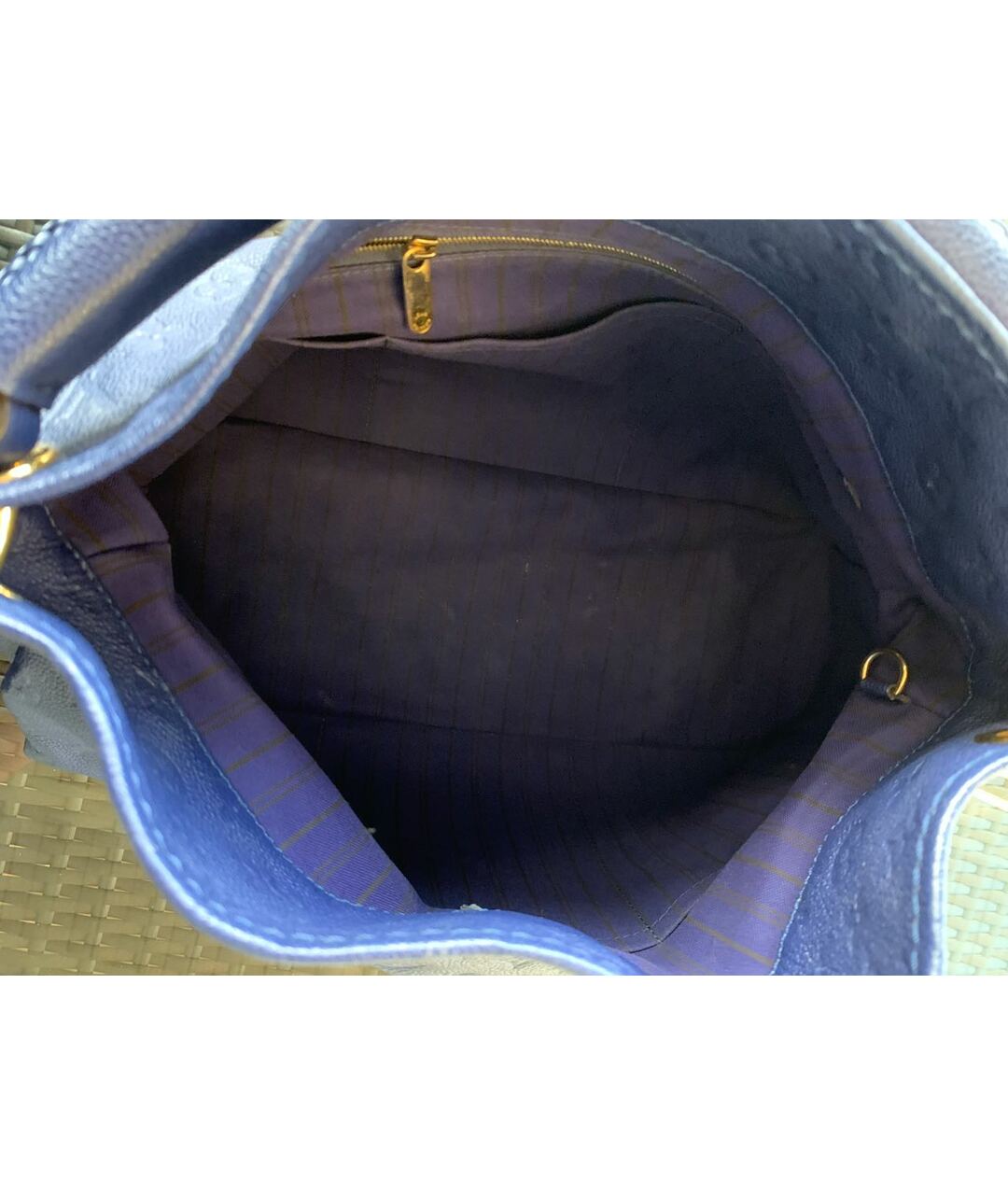 LOUIS VUITTON PRE-OWNED Синяя кожаная сумка тоут, фото 6