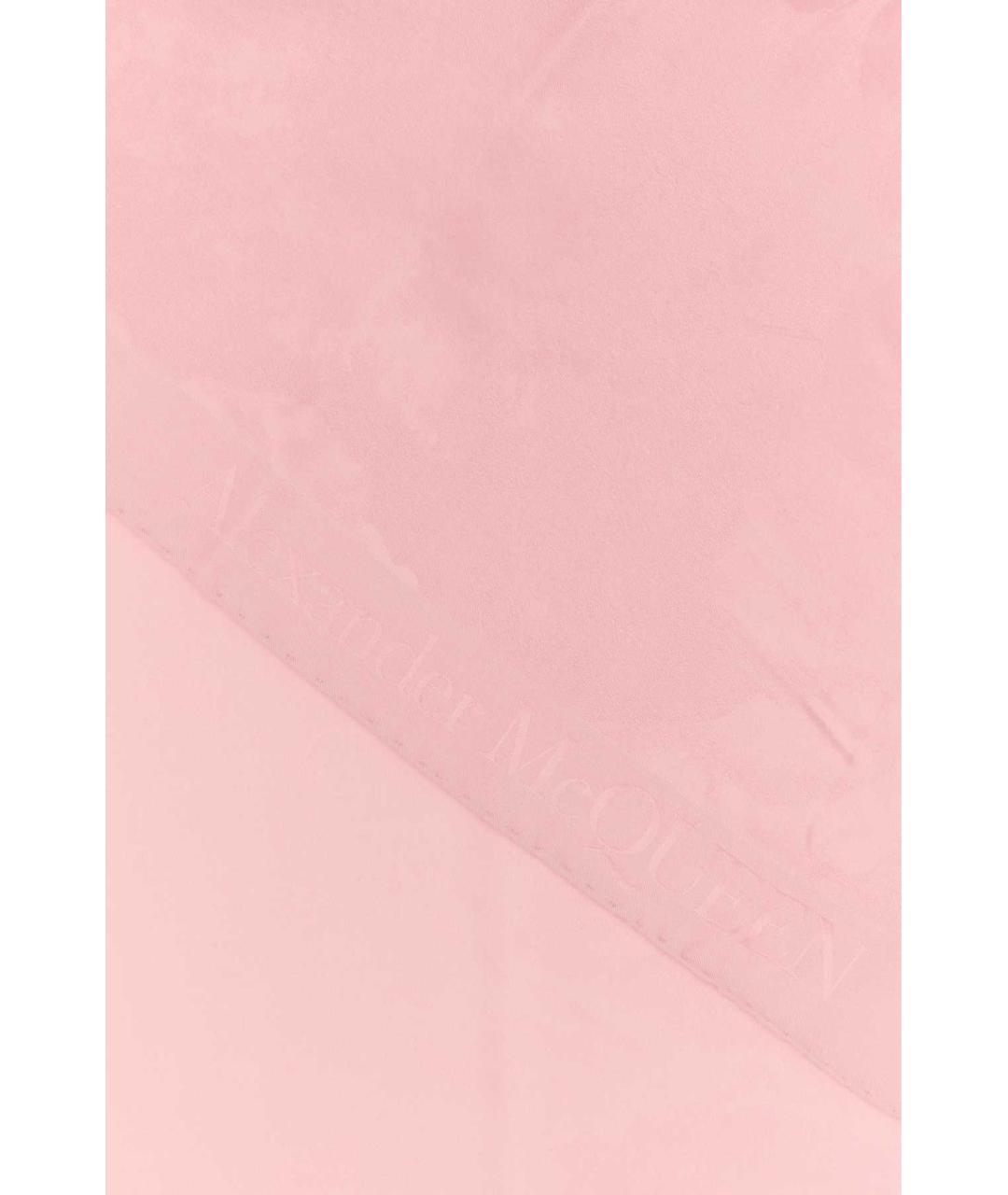 ALEXANDER MCQUEEN Розовый шелковый шарф, фото 2