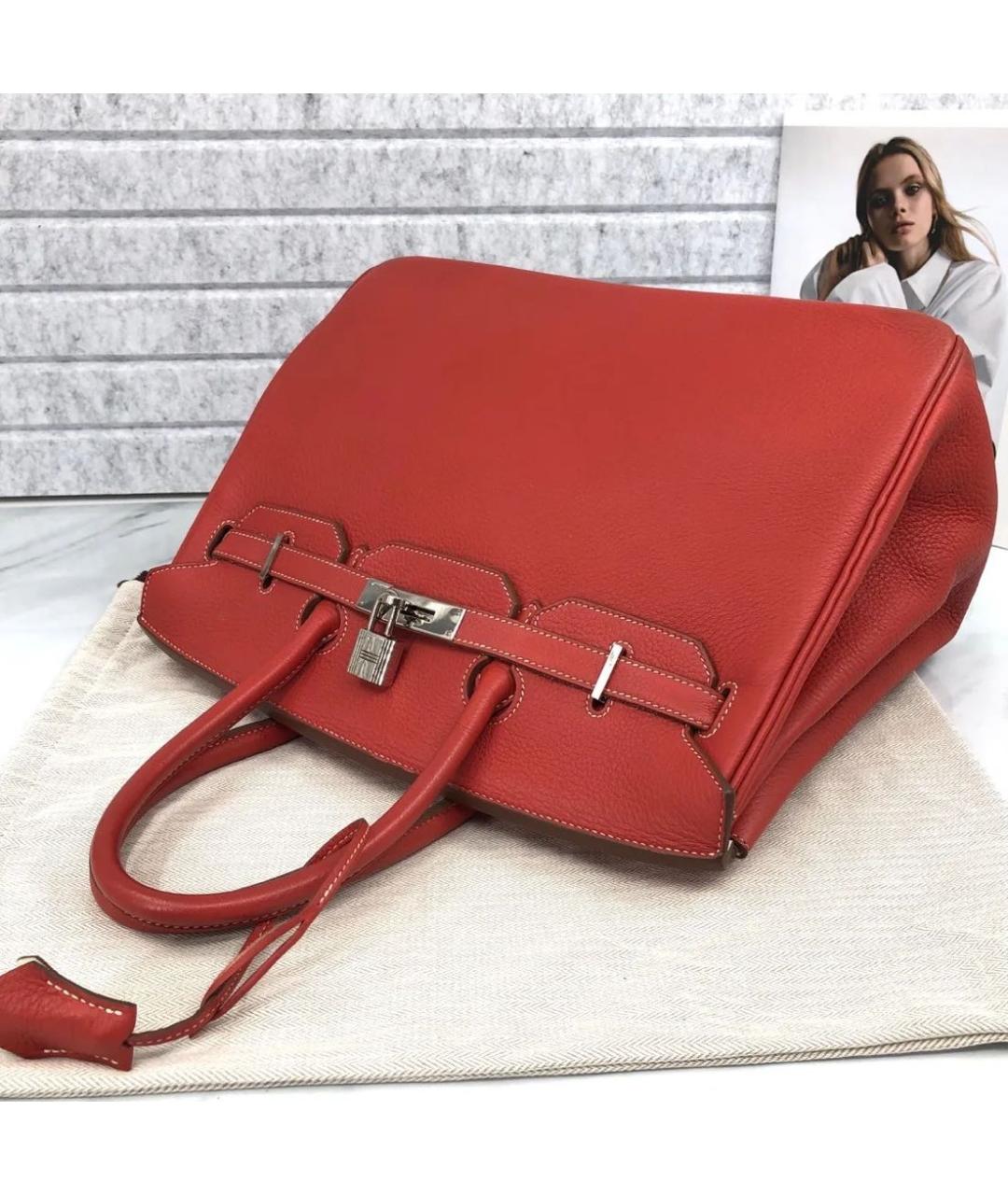 HERMES PRE-OWNED Красная кожаная сумка с короткими ручками, фото 6