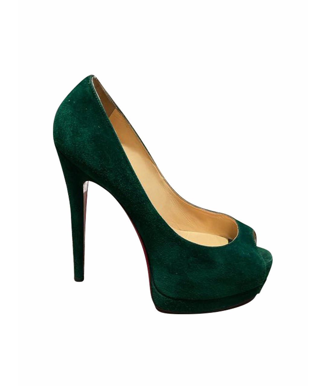 CHRISTIAN LOUBOUTIN Зеленые замшевые туфли, фото 1