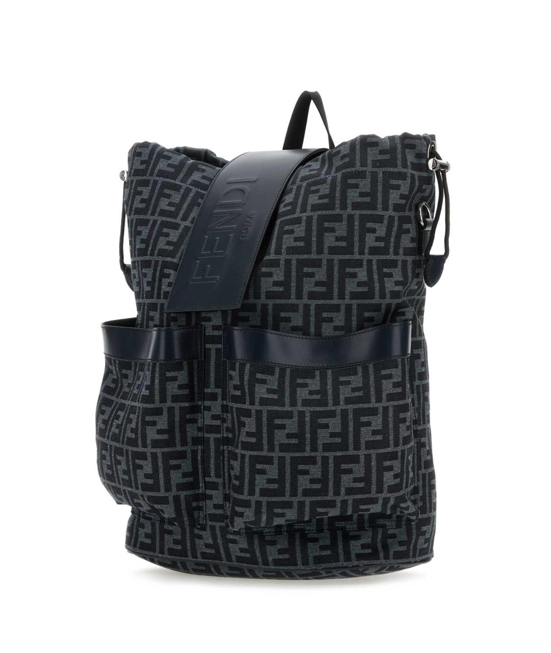 FENDI Темно-синий синтетический рюкзак, фото 2