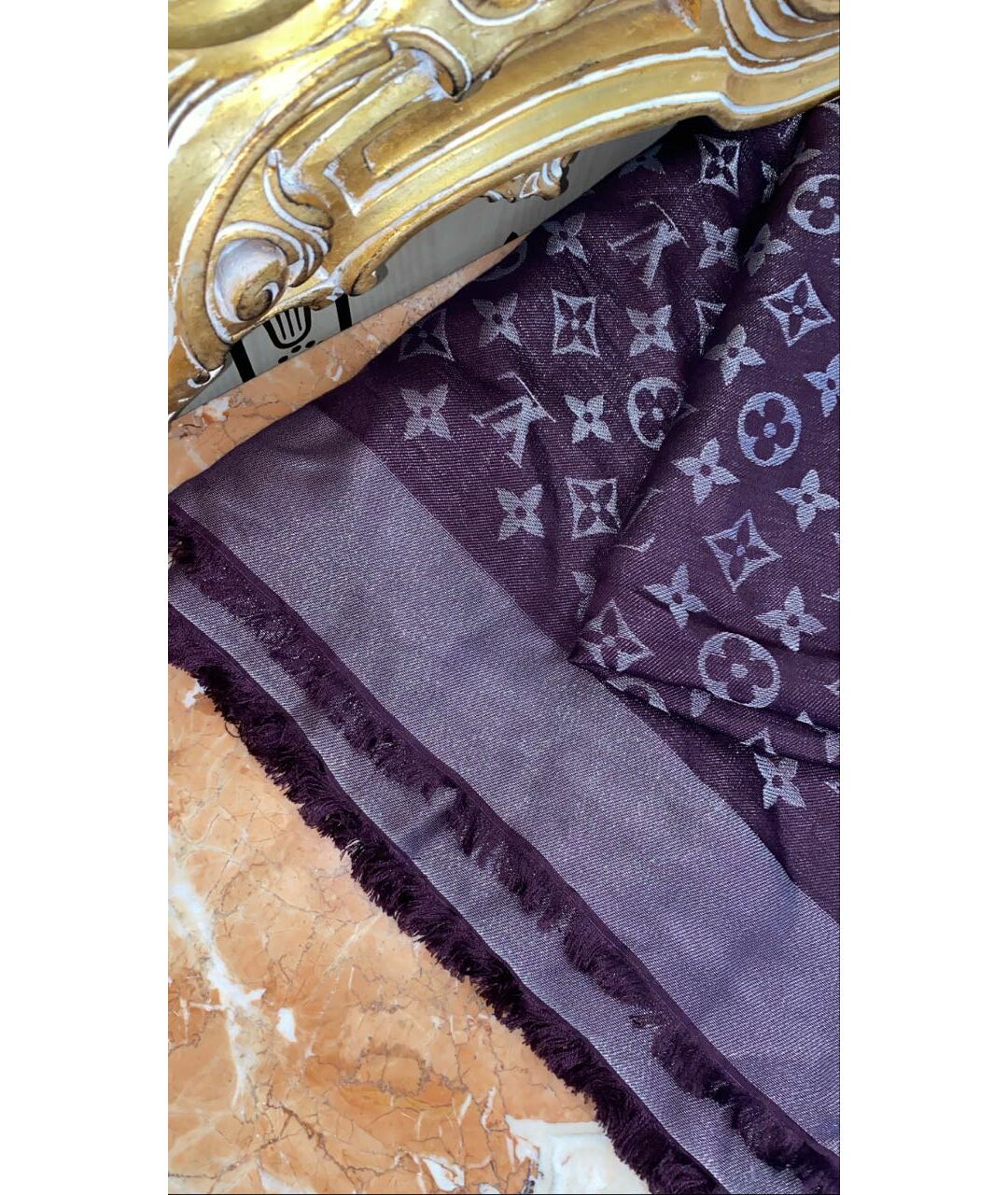 LOUIS VUITTON PRE-OWNED Фиолетовый шарф, фото 2