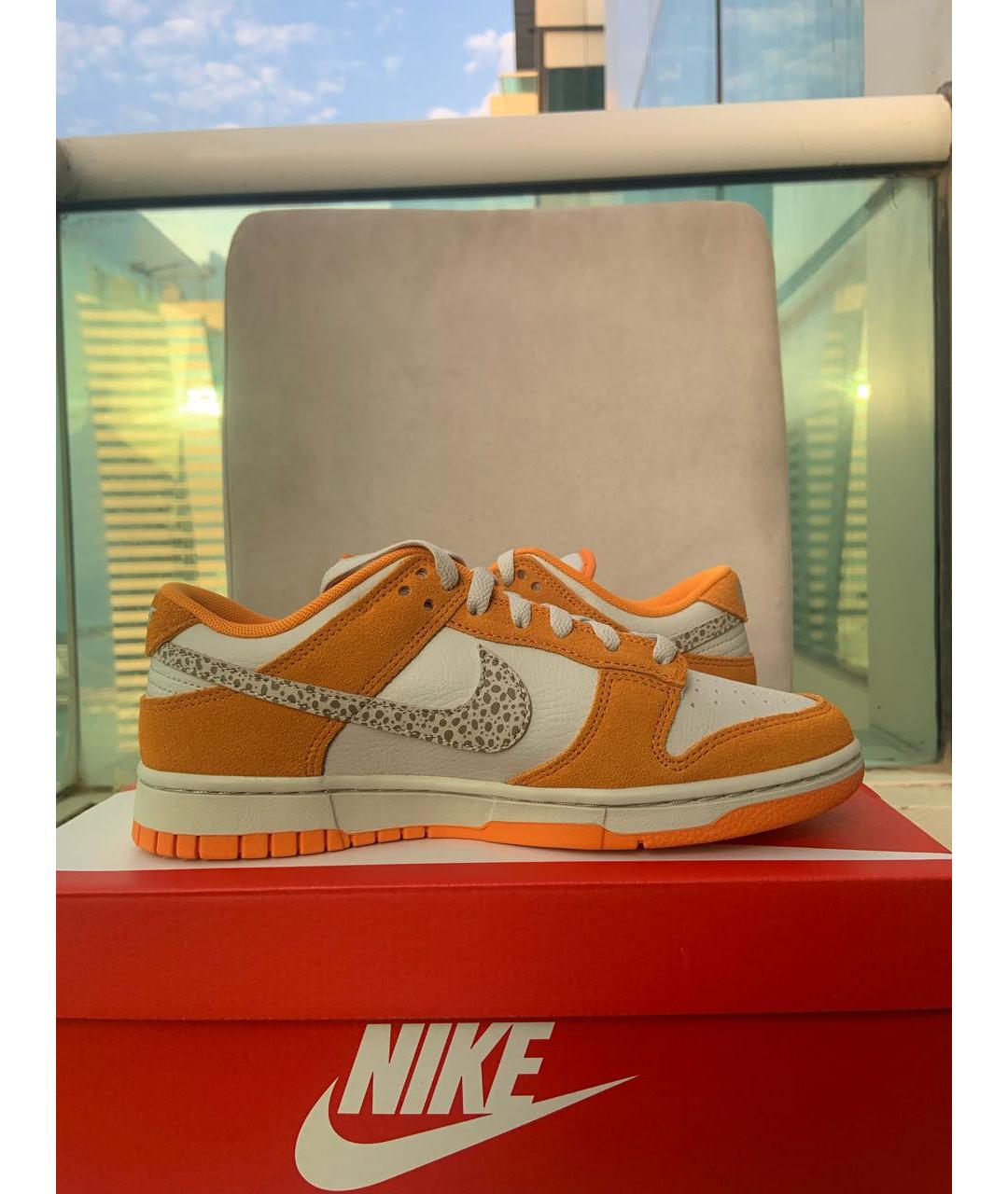 NIKE Оранжевое замшевые кроссовки, фото 5