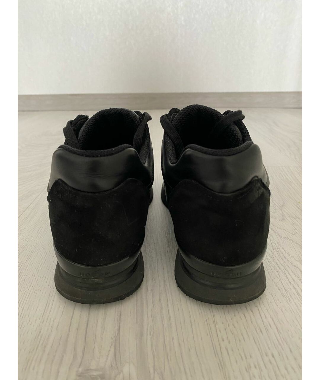 HOGAN Черные кожаные кроссовки, фото 4