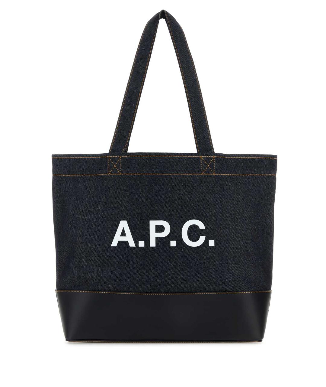 A.P.C. Темно-синяя сумка тоут, фото 1