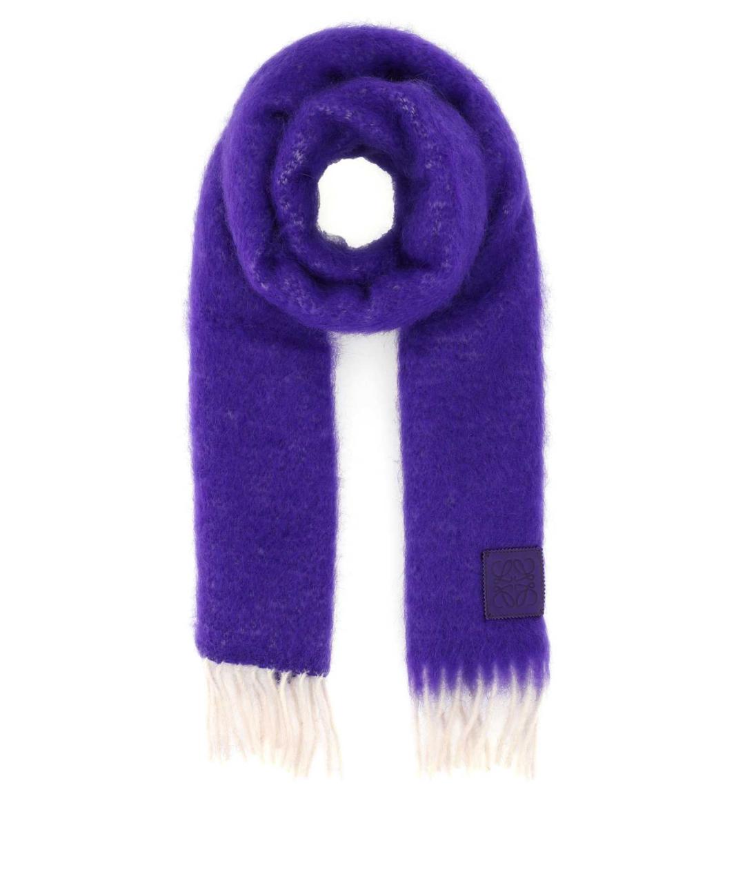 LOEWE Фиолетовый шерстяной шарф, фото 1
