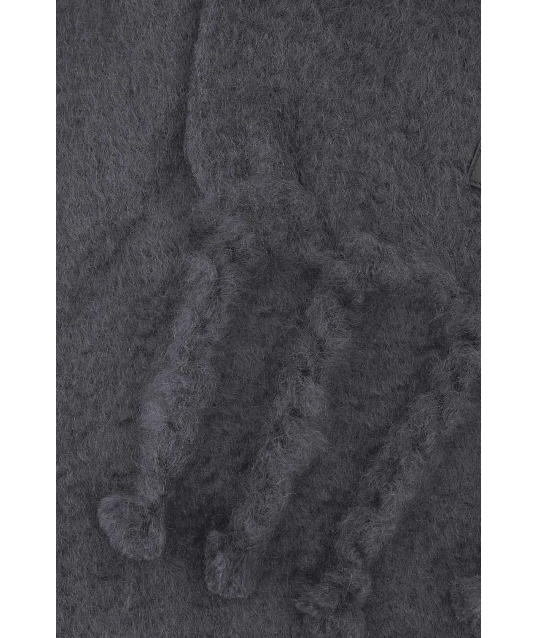 LOEWE Серый шерстяной шарф, фото 2