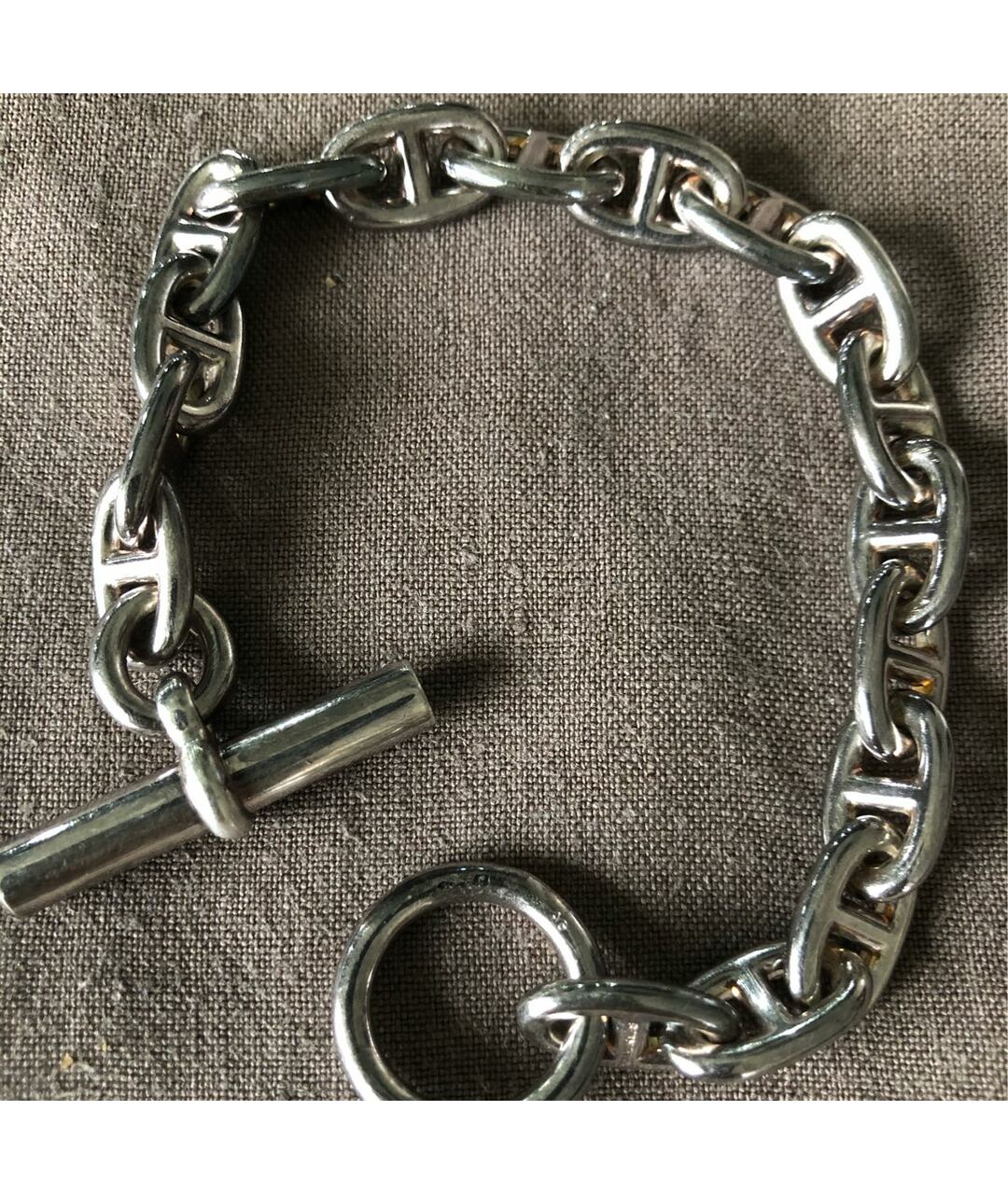 HERMES PRE-OWNED Серый серебряный браслет, фото 2