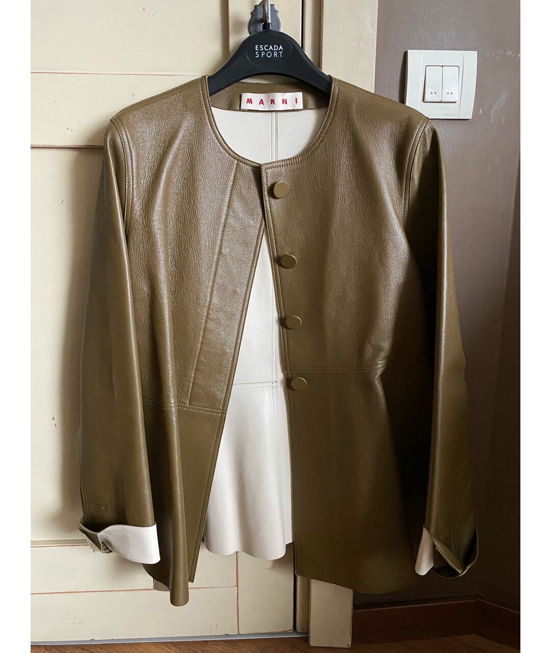 MARNI Коричневый кожаный жакет/пиджак, фото 2