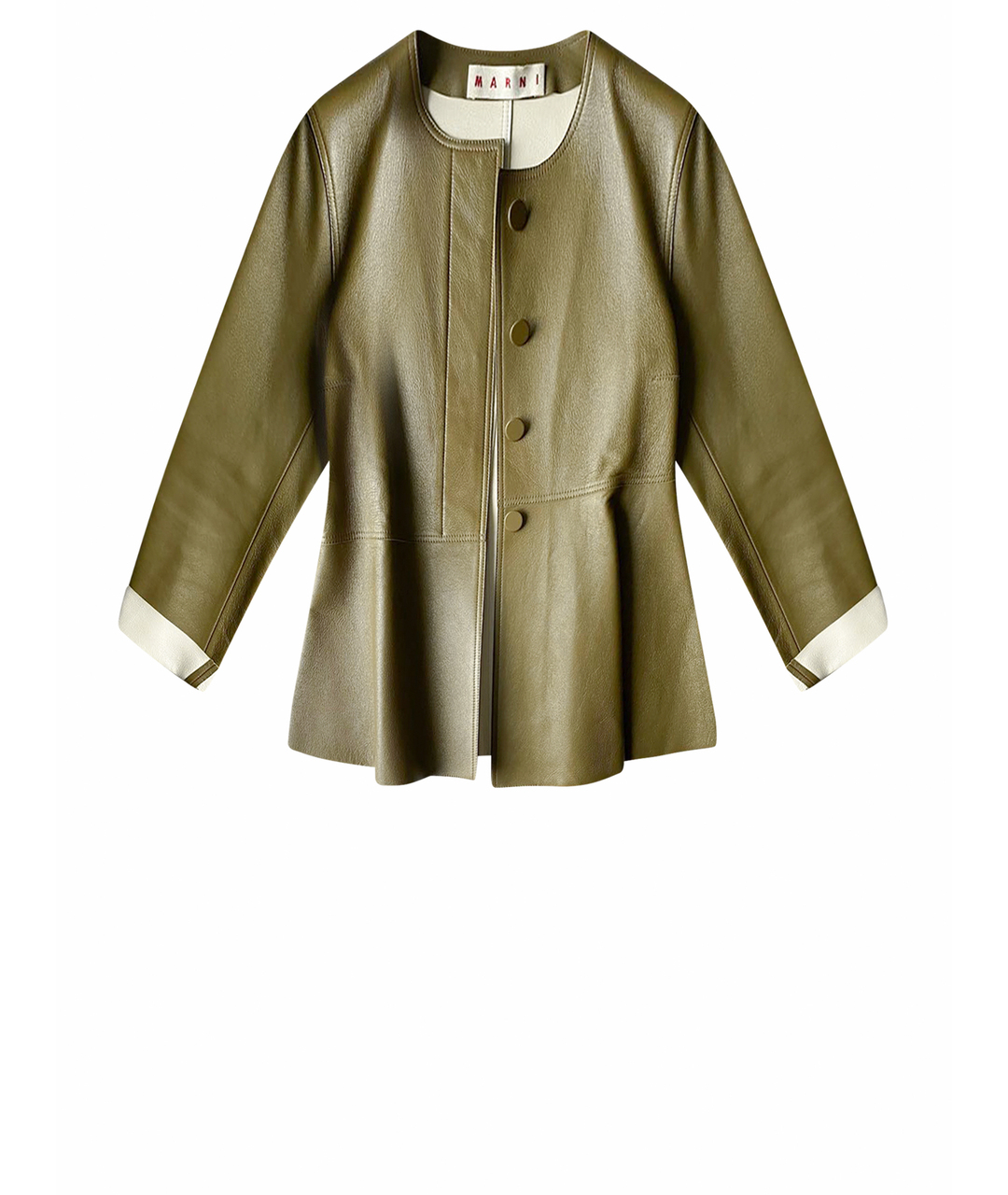 MARNI Коричневый кожаный жакет/пиджак, фото 1