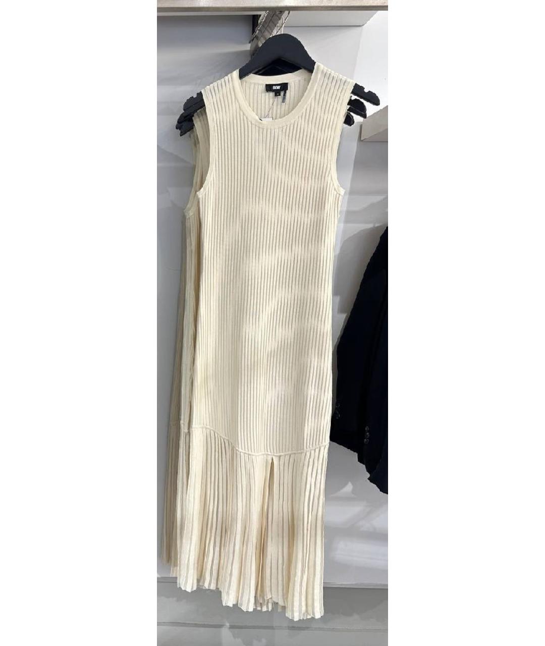 DKNY Бежевое полиэстеровое повседневное платье, фото 5