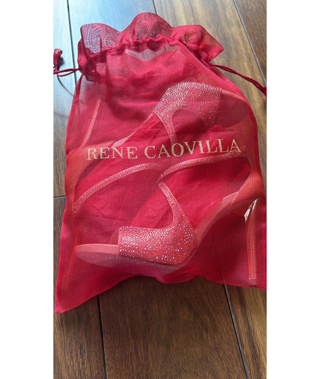 RENE CAOVILLA Розовые текстильные босоножки, фото 5