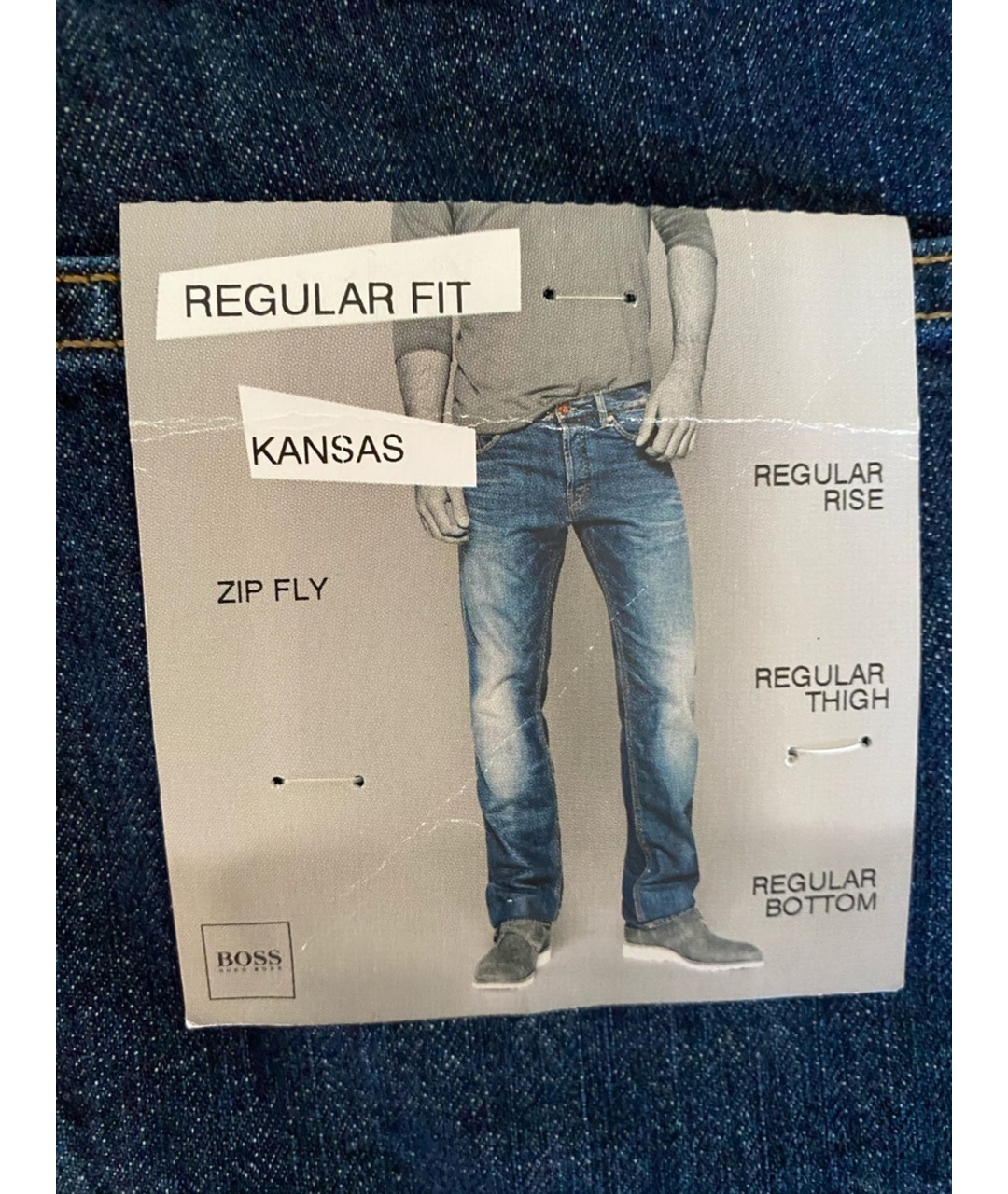 HUGO BOSS Синие хлопко-эластановые прямые джинсы, фото 6