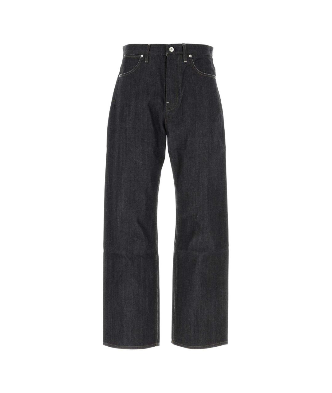 JIL SANDER Темно-синие хлопковые прямые джинсы, фото 1