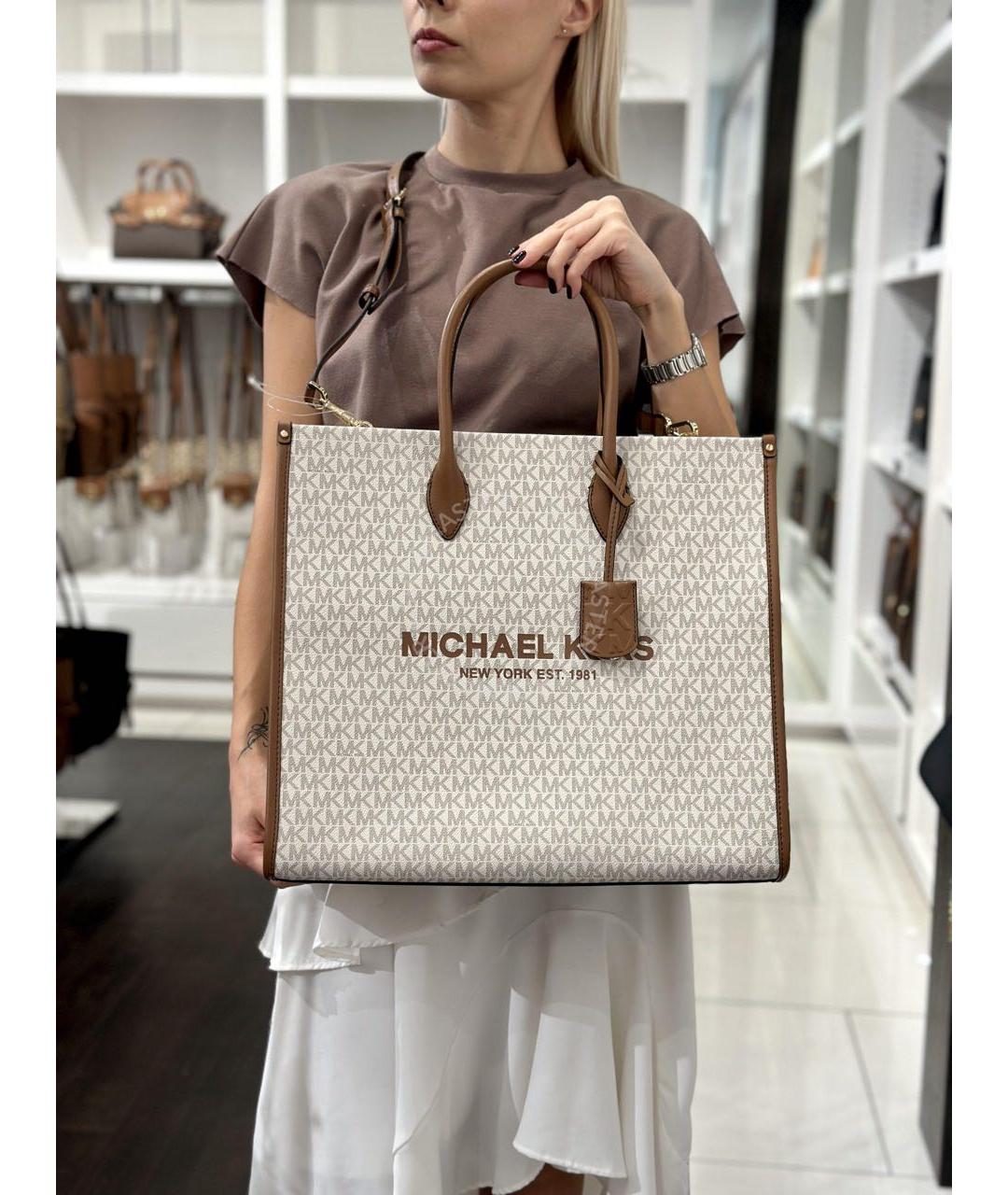 MICHAEL MICHAEL KORS Бежевая сумка тоут, фото 9