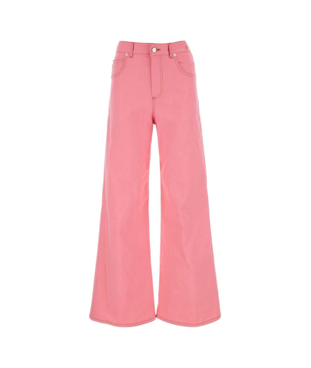 MARNI Розовые хлопковые прямые джинсы, фото 1
