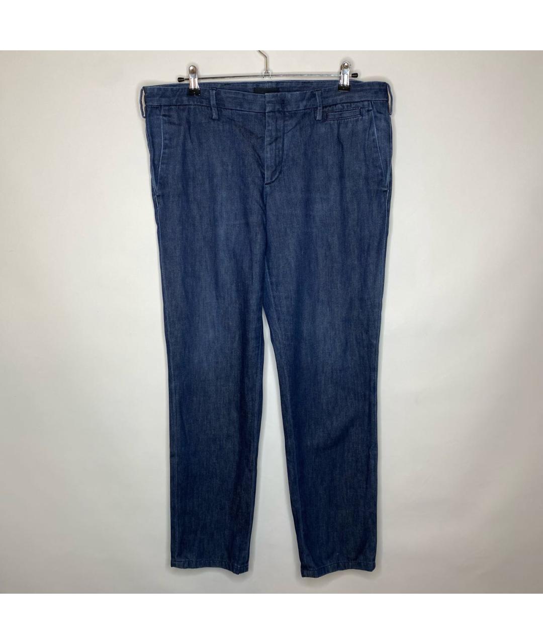 PRADA Темно-синие хлопковые брюки чинос, фото 8