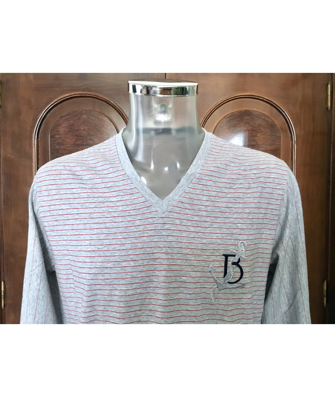 BILANCIONI Серый хлопко-эластановый джемпер / свитер, фото 2