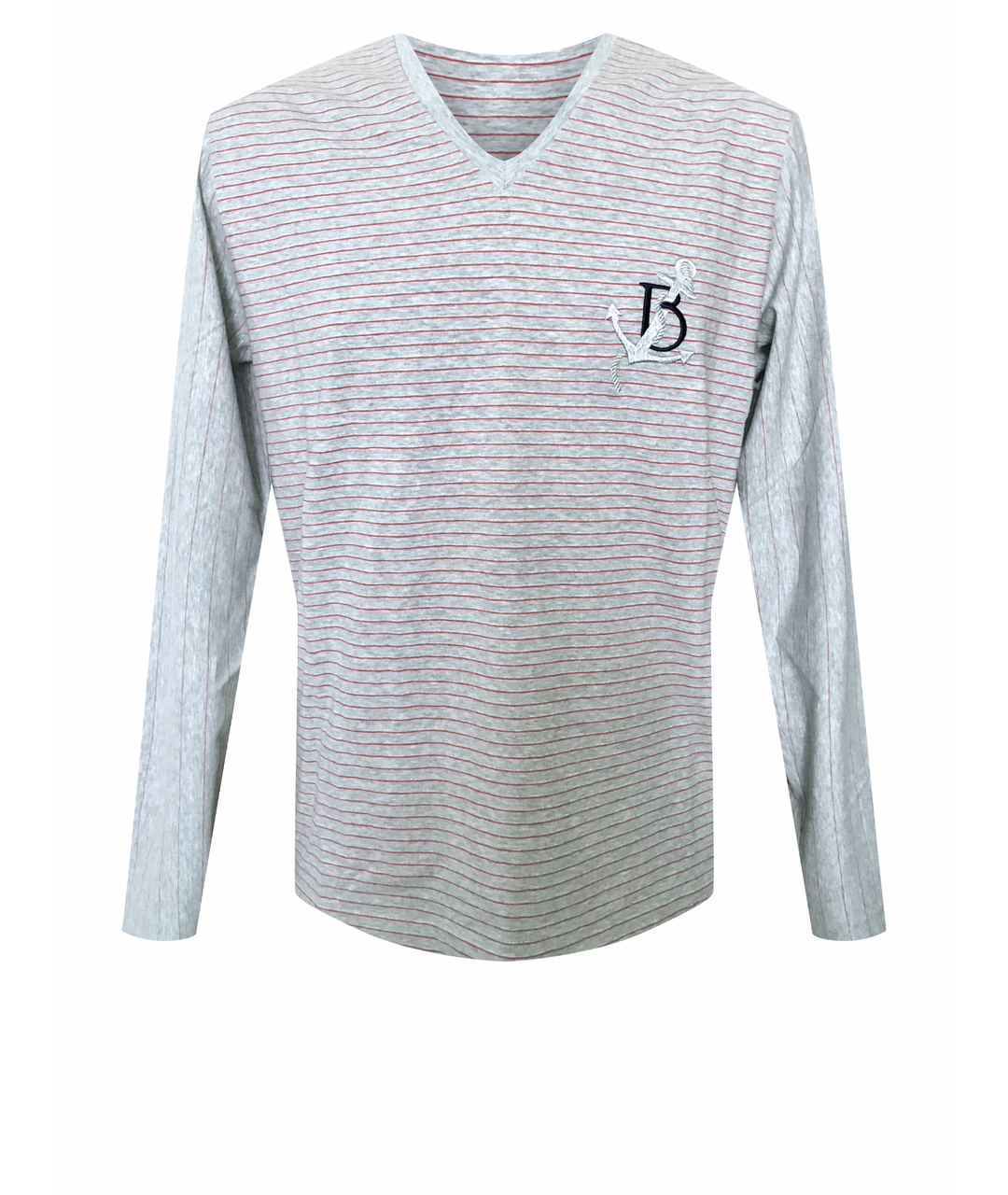 BILANCIONI Серый хлопко-эластановый джемпер / свитер, фото 1