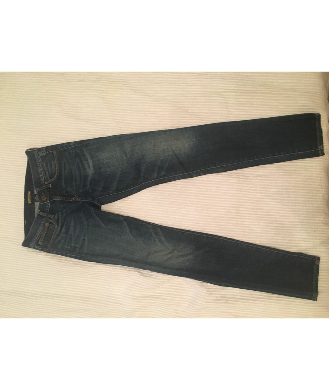 RALPH LAUREN Темно-синие хлопко-эластановые прямые джинсы, фото 5