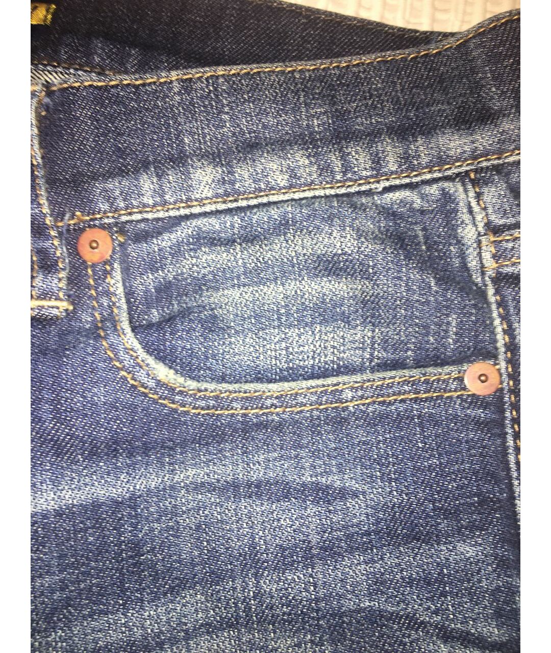 RALPH LAUREN Темно-синие хлопко-эластановые прямые джинсы, фото 4