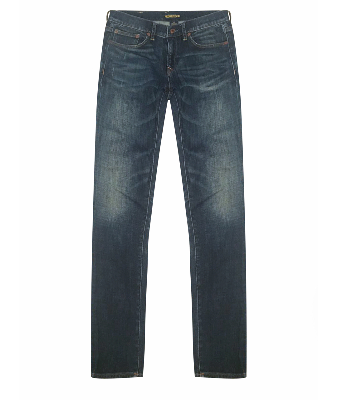 RALPH LAUREN Темно-синие хлопко-эластановые прямые джинсы, фото 1