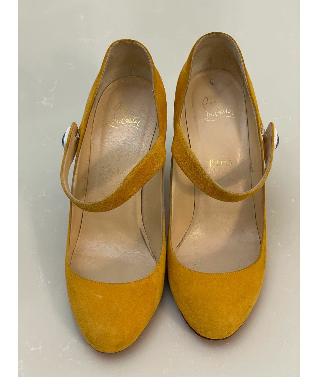 CHRISTIAN LOUBOUTIN Оранжевое замшевые туфли, фото 2