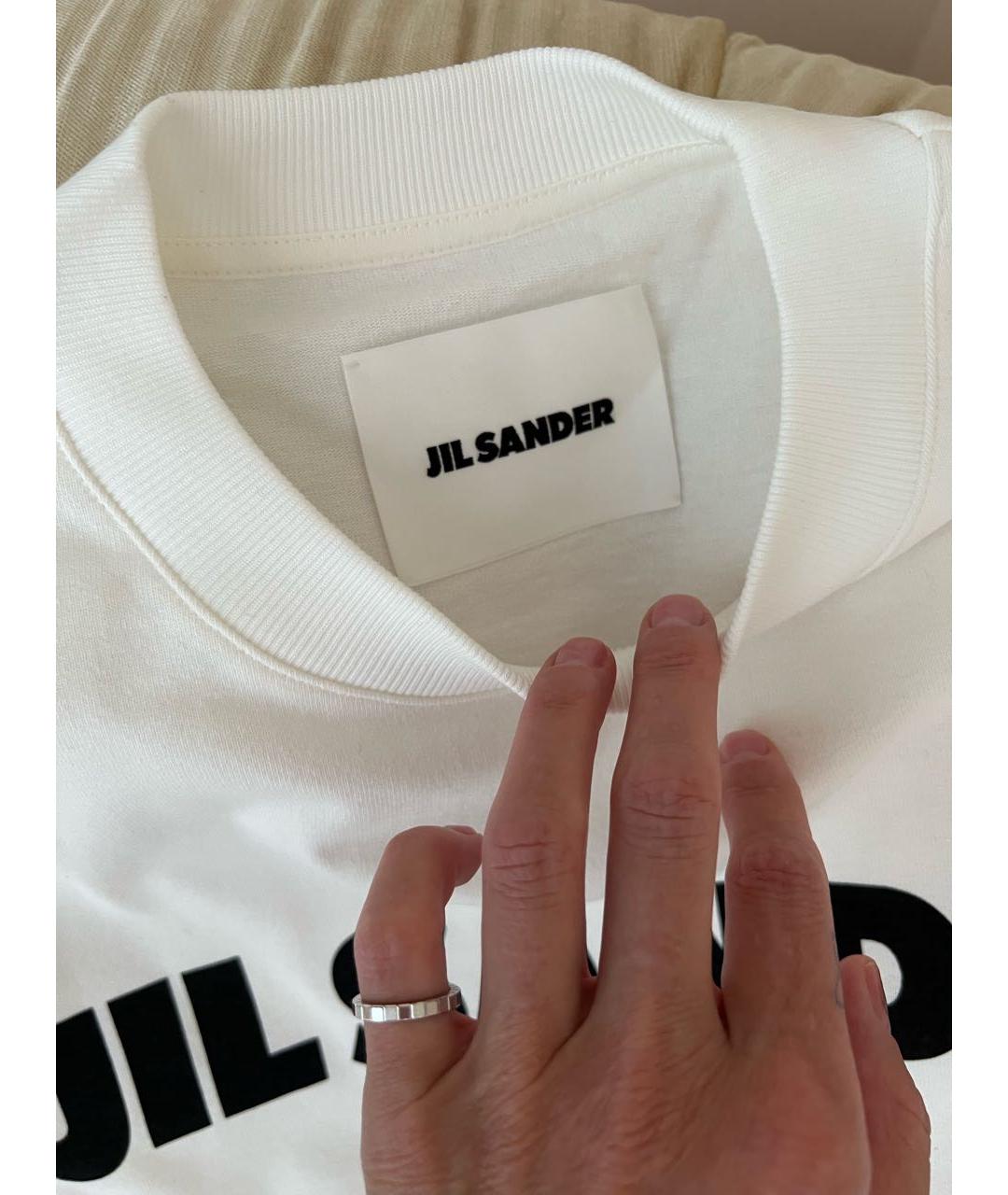 JIL SANDER Белая хлопковая футболка, фото 4