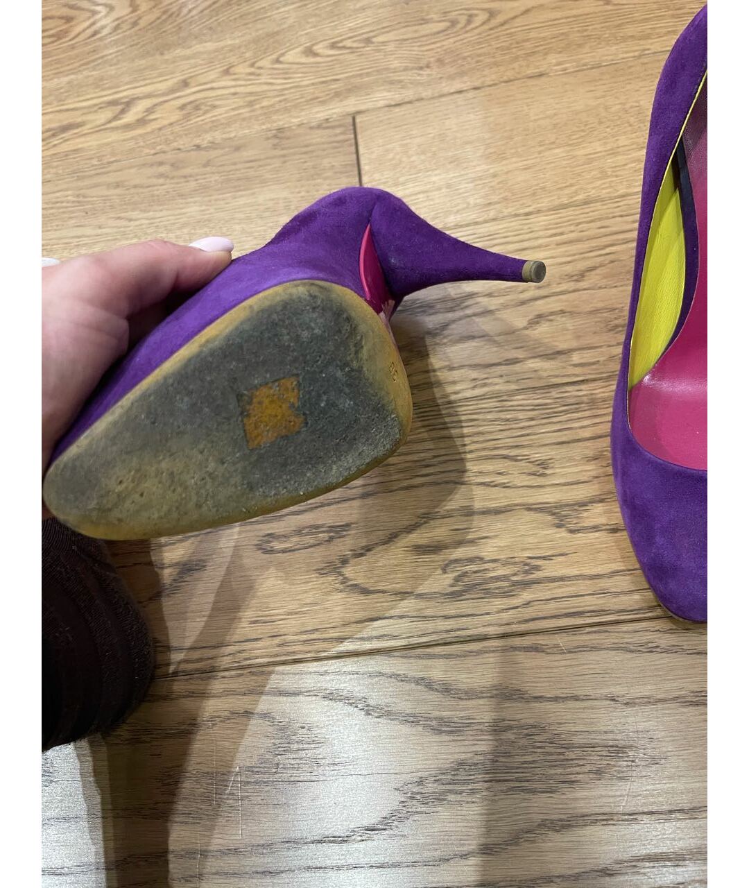 MIU MIU Фиолетовые замшевые туфли, фото 4