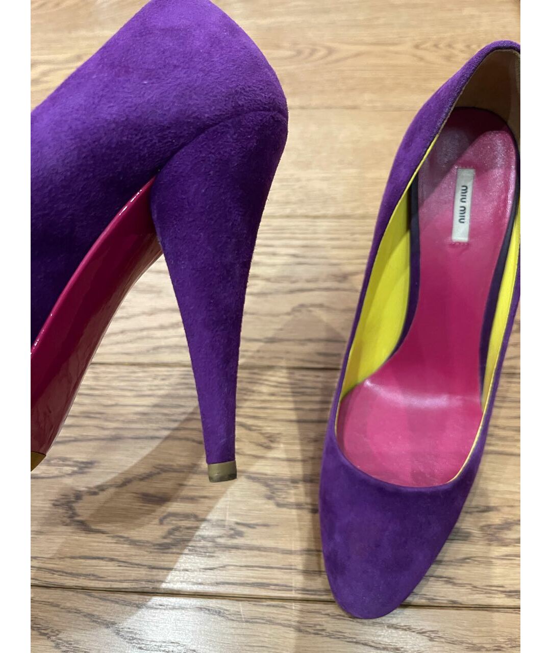 MIU MIU Фиолетовые замшевые туфли, фото 3