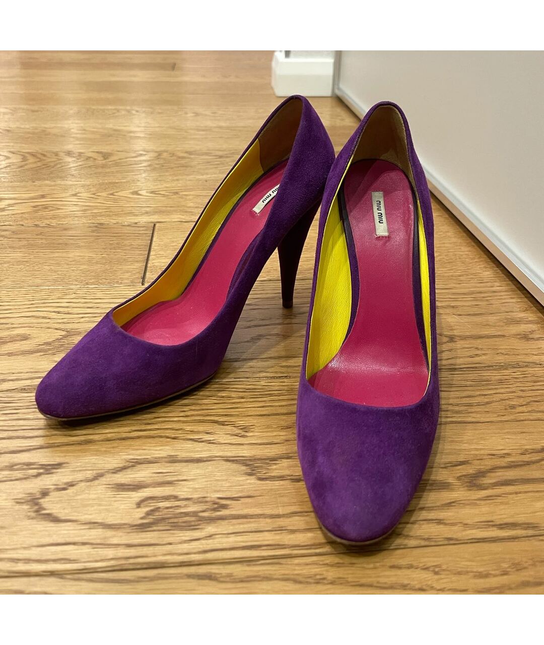 MIU MIU Фиолетовые замшевые туфли, фото 5