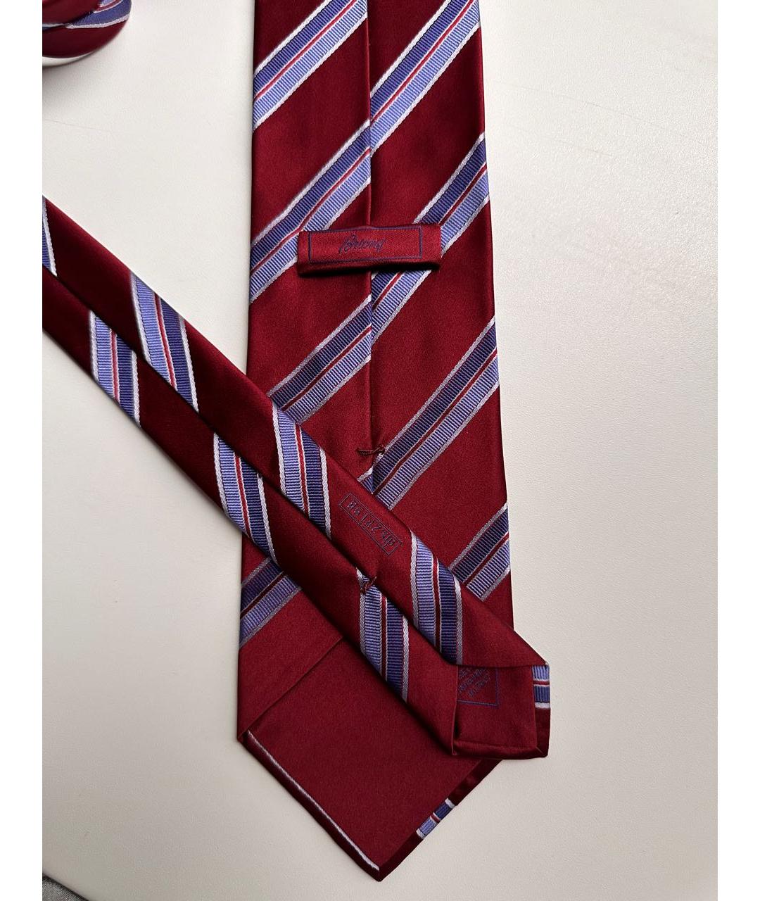 BRIONI Бордовый шелковый галстук, фото 3
