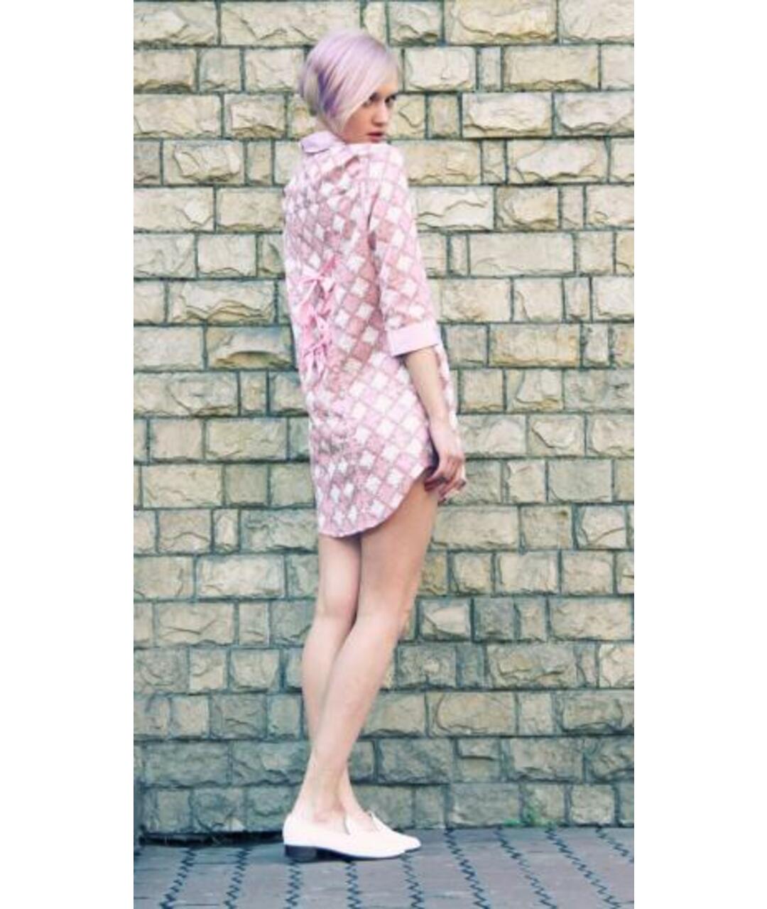 MANOUSH Розовое хлопковое повседневное платье, фото 7