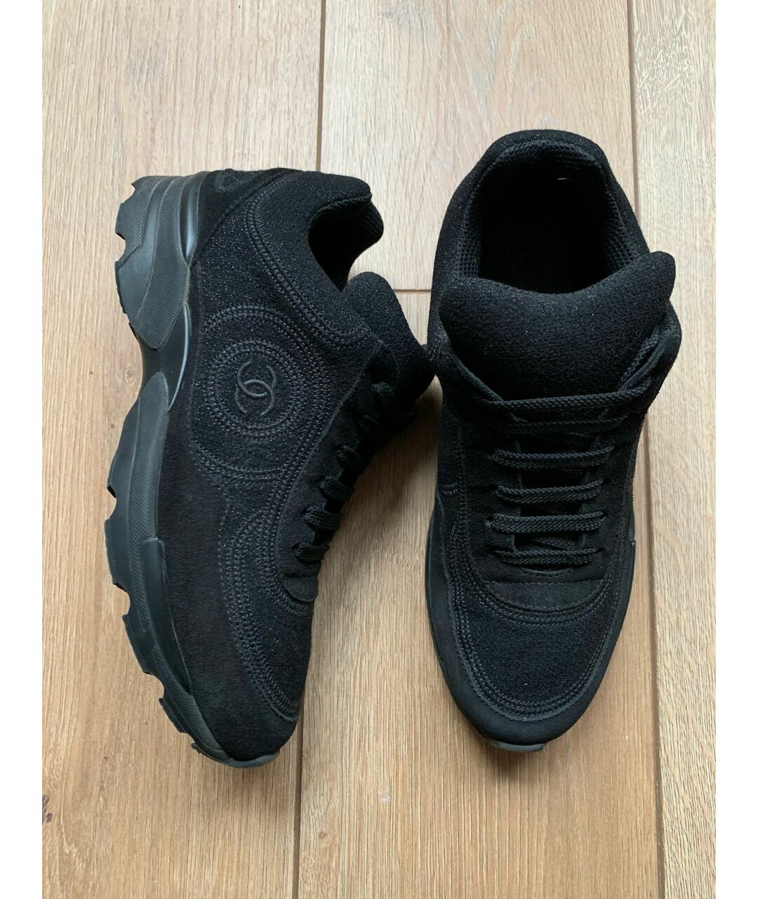 CHANEL PRE-OWNED Черные текстильные кроссовки, фото 2