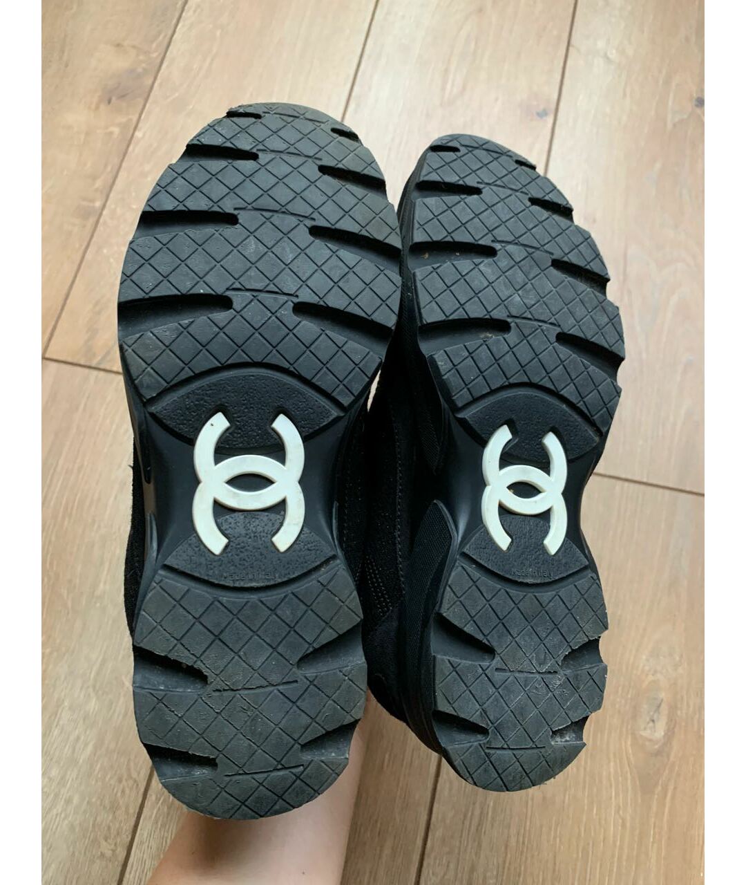 CHANEL PRE-OWNED Черные текстильные кроссовки, фото 4