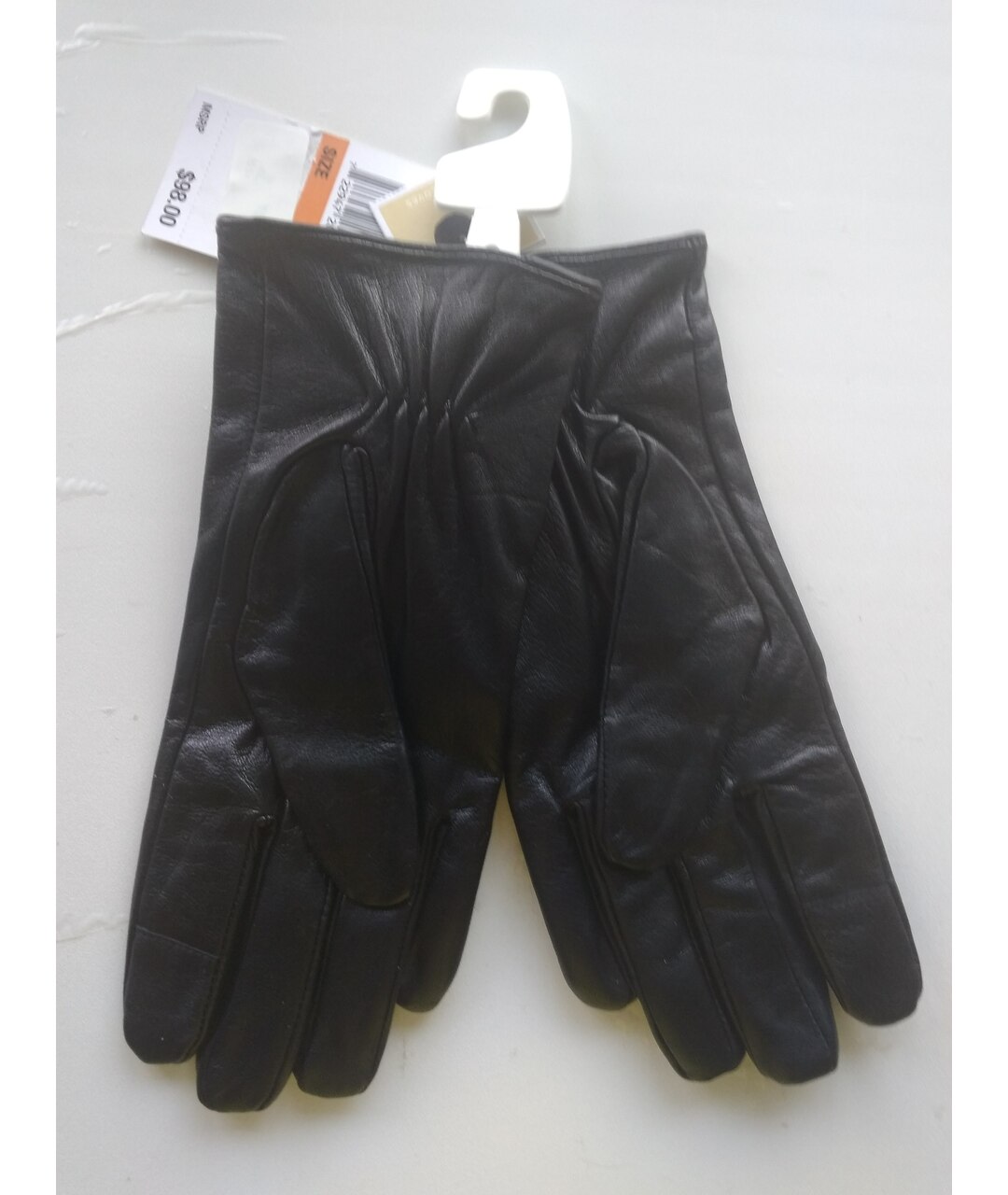 MICHAEL KORS Черные кожаные перчатки, фото 4