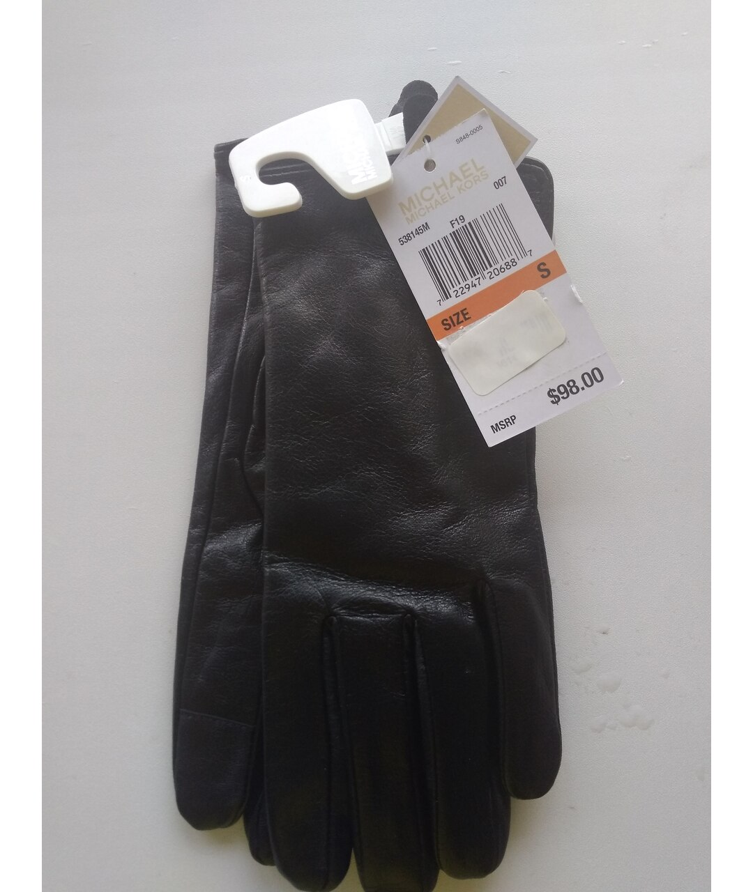 MICHAEL KORS Черные кожаные перчатки, фото 5