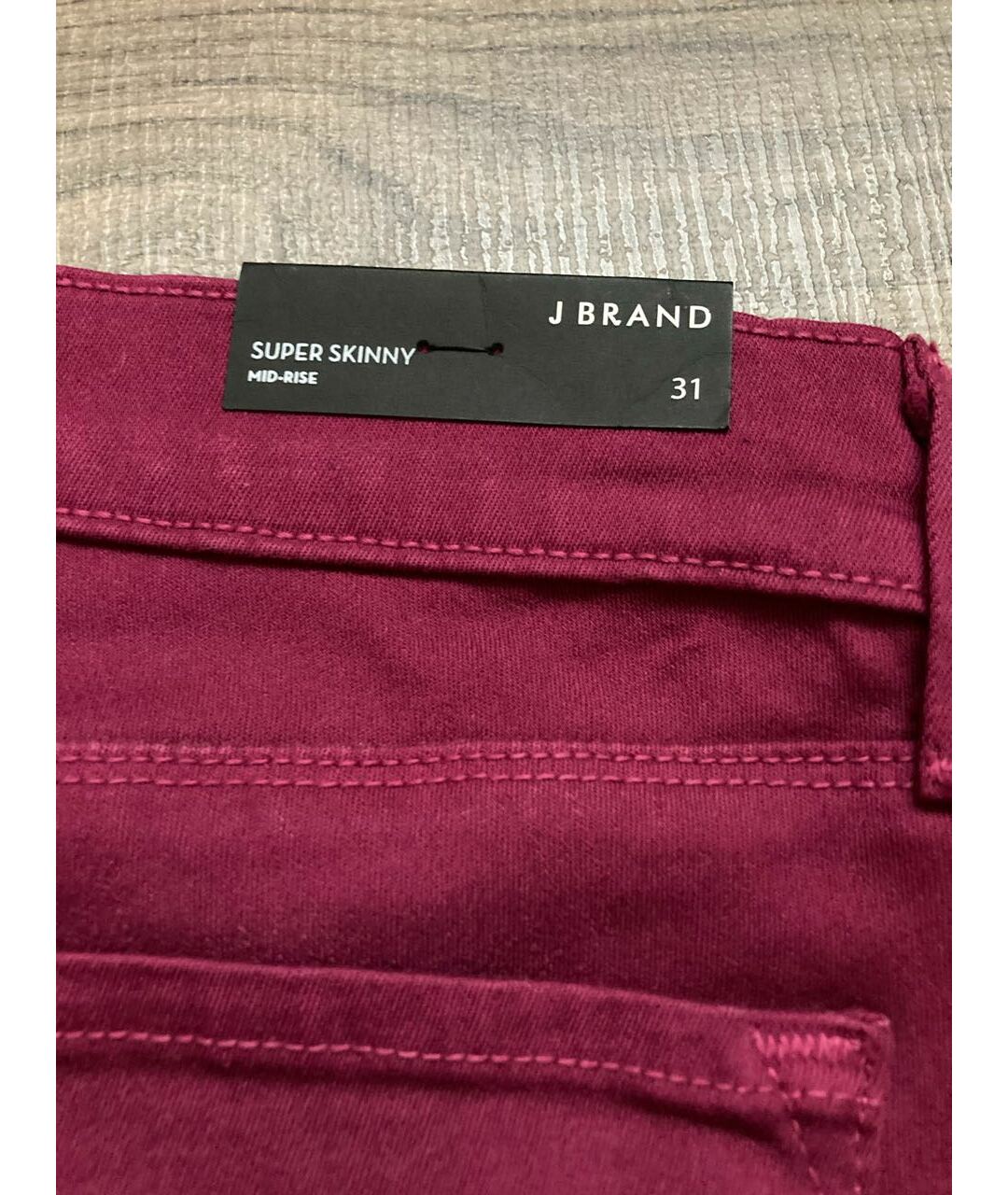 JBRAND Бордовые хлопко-эластановые джинсы слим, фото 7