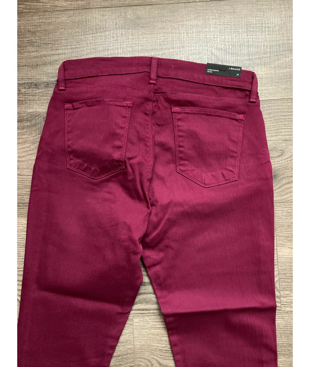 JBRAND Бордовые хлопко-эластановые джинсы слим, фото 6