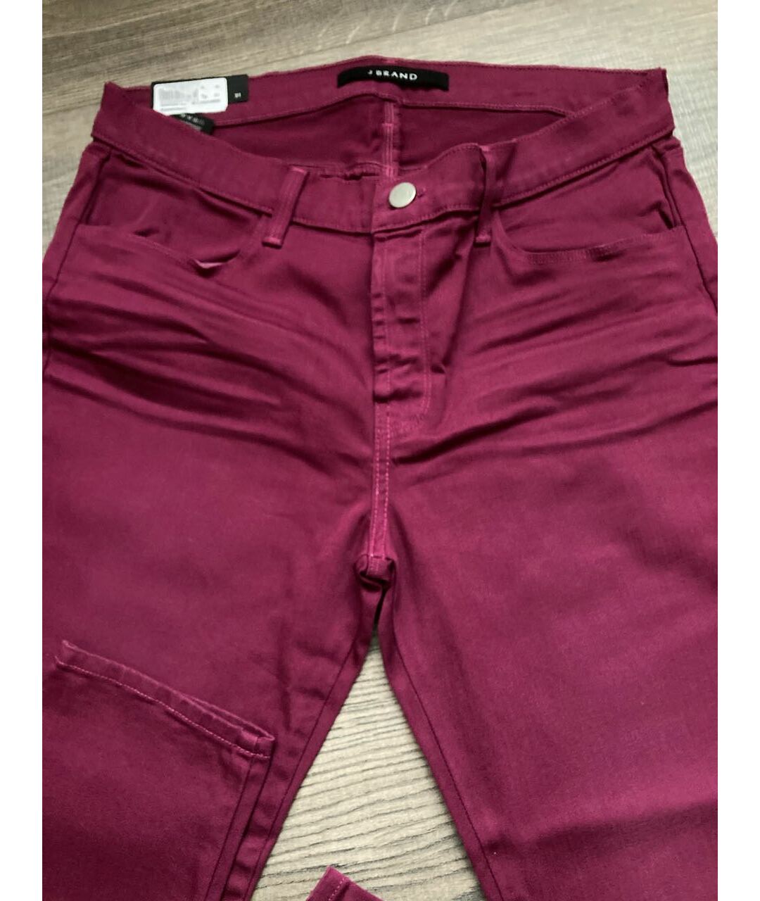 JBRAND Бордовые хлопко-эластановые джинсы слим, фото 3