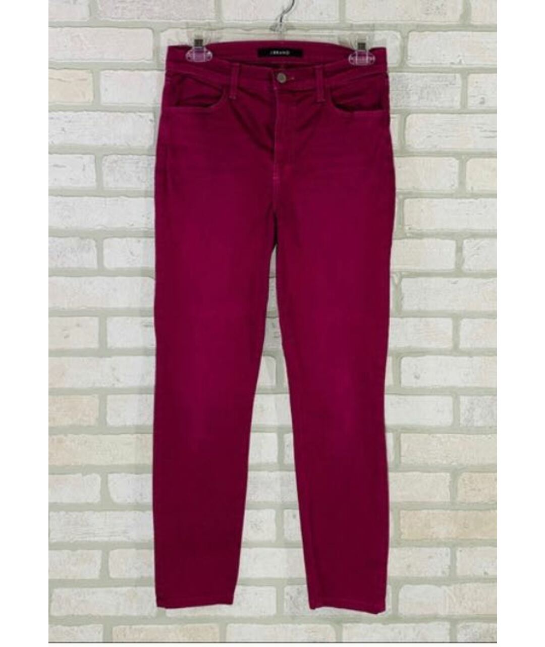 JBRAND Бордовые хлопко-эластановые джинсы слим, фото 9