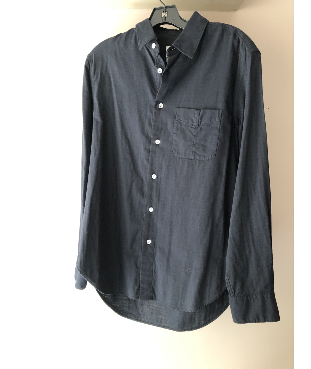 RAG&BONE Темно-синяя хлопковая кэжуал рубашка, фото 4