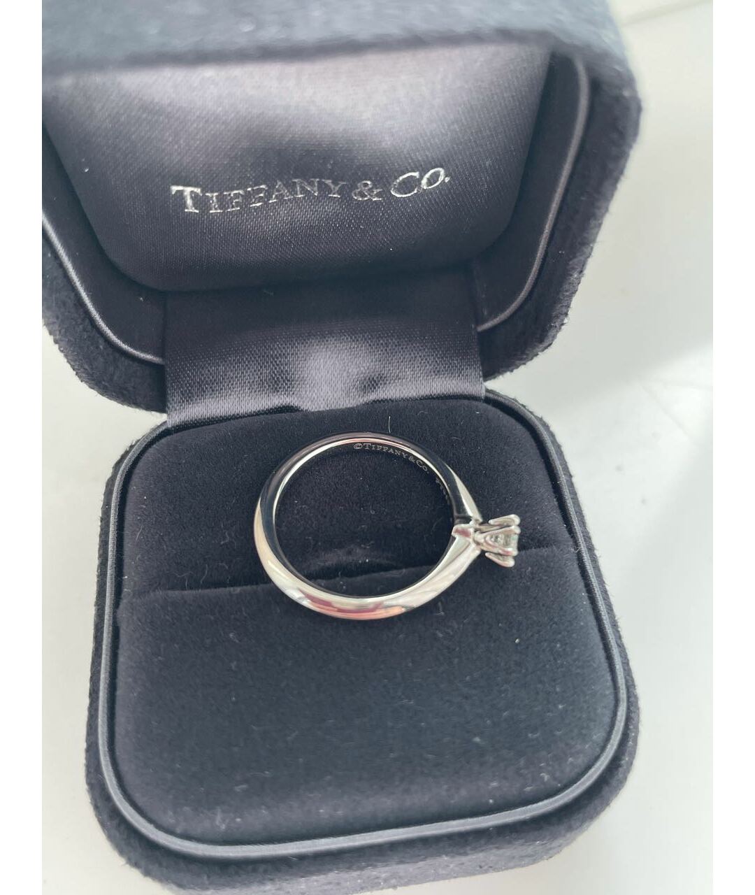 TIFFANY&CO Белое платиновое кольцо, фото 2