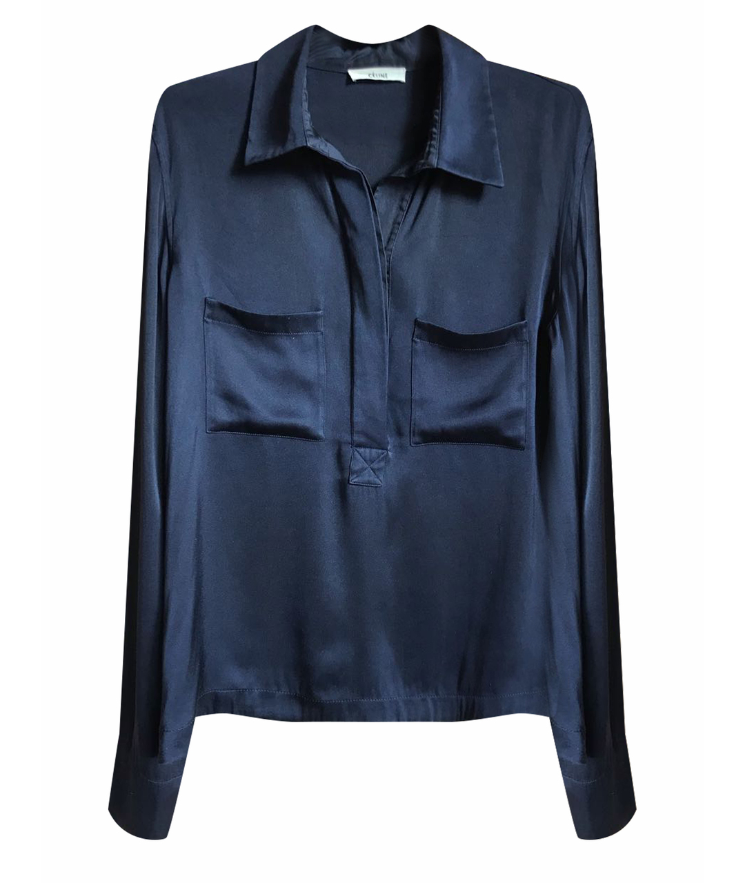 CELINE PRE-OWNED Темно-синяя шелковая рубашка, фото 1