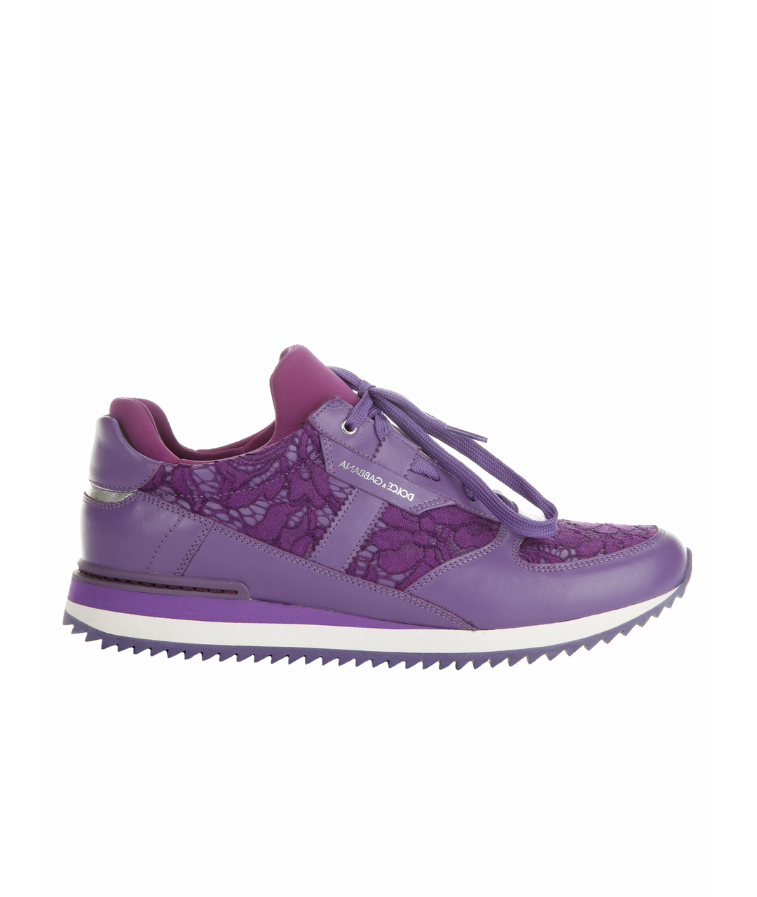 DOLCE&GABBANA Фиолетовые кожаные кроссовки, фото 1