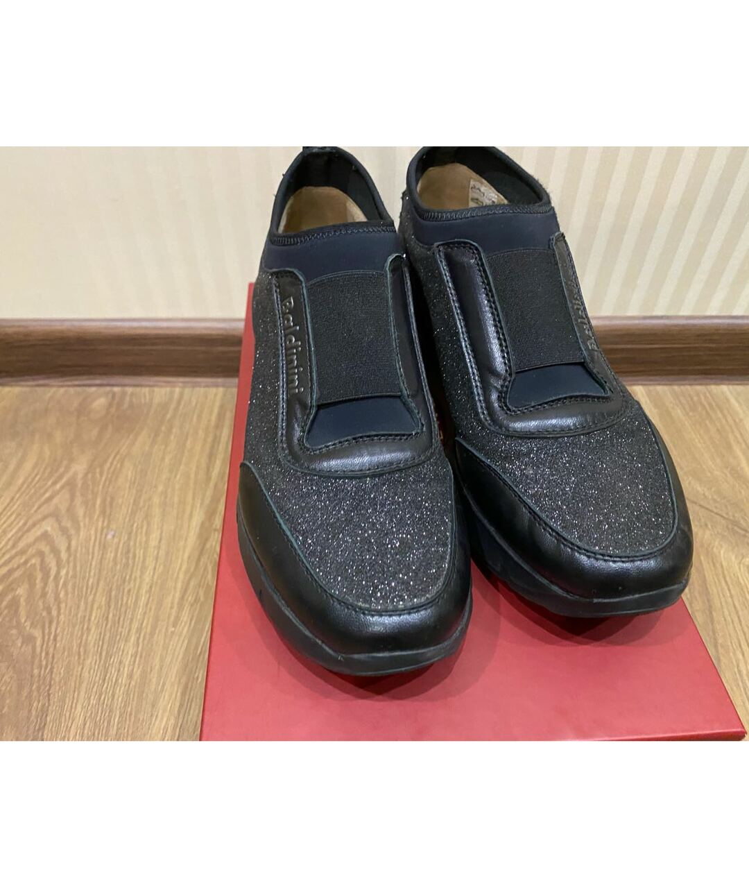 BALDININI Черные кожаные кроссовки, фото 2