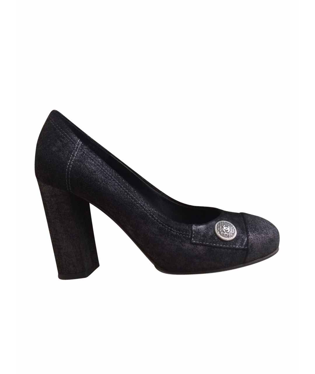 CHANEL PRE-OWNED Черные нубуковые туфли, фото 1