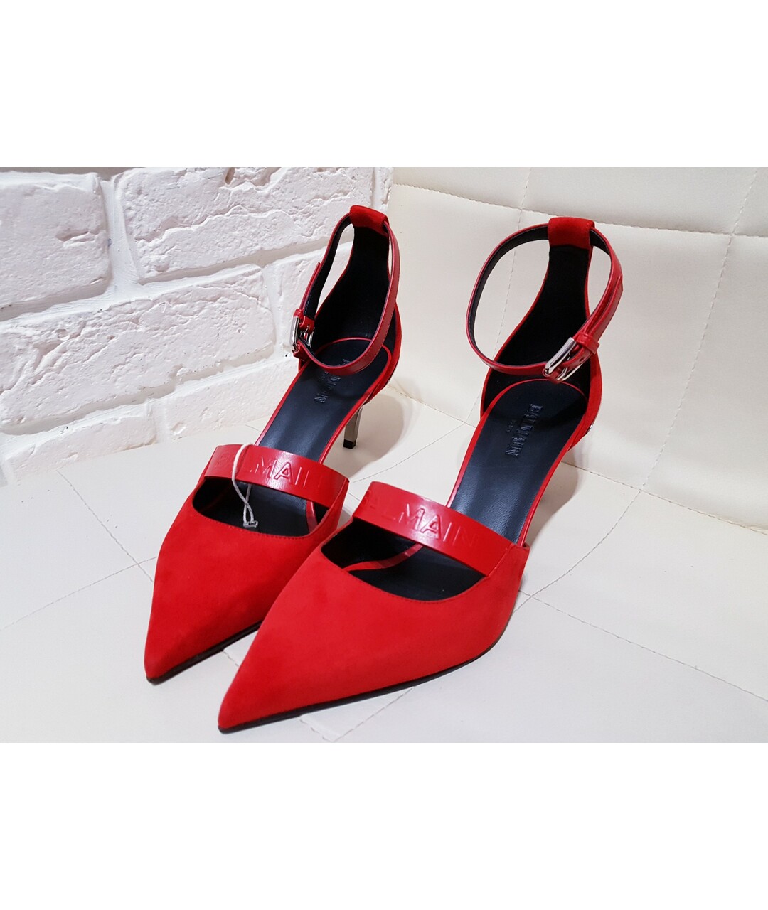 BALMAIN Красные замшевые туфли, фото 8