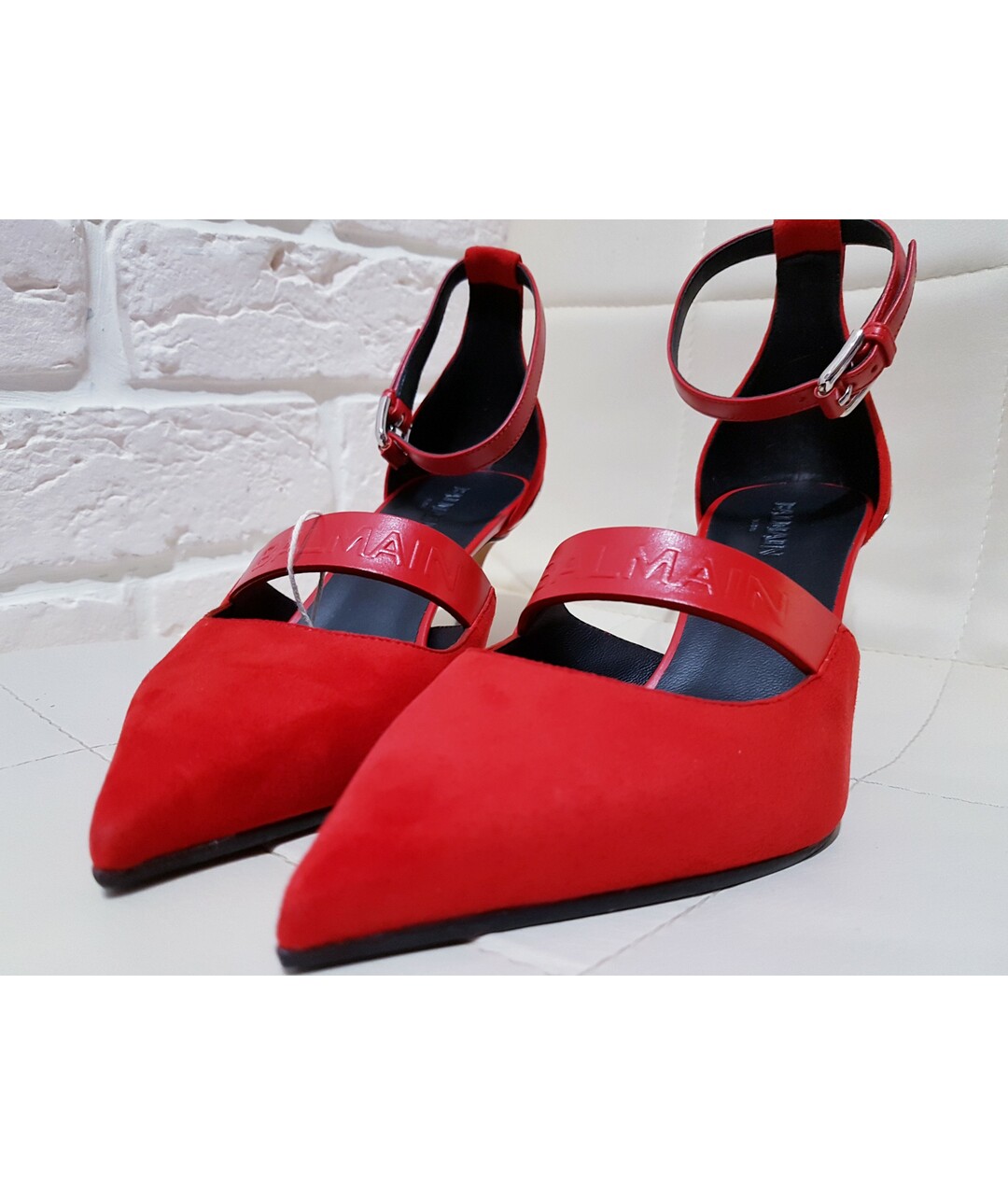 BALMAIN Красные замшевые туфли, фото 5